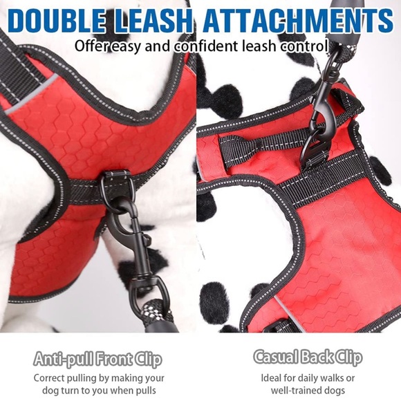 Adjustable Reflective Dog Harness Red Sizes L - Picture 9 of 11